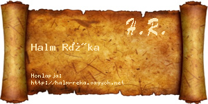 Halm Réka névjegykártya